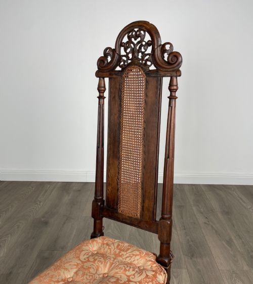 ANTIQUE 17TH CENTURY OAK BEDROOM CHAIR HALL CHAIR - ADDITIONAL PHOTO 5
