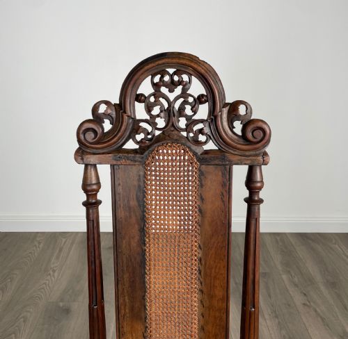ANTIQUE 17TH CENTURY OAK BEDROOM CHAIR HALL CHAIR - ADDITIONAL PHOTO 6