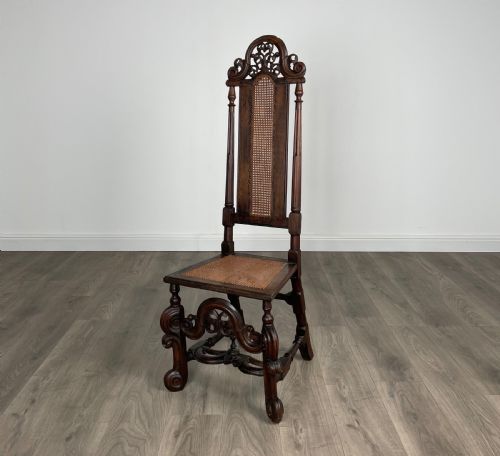ANTIQUE 17TH CENTURY OAK BEDROOM CHAIR HALL CHAIR - ADDITIONAL PHOTO 9