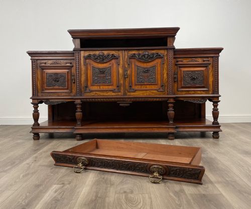 ANTIQUE 19TH CENTURY SIDEBOARD IN OLIVE WOOD - ADDITIONAL PHOTO 4
