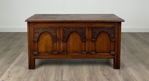 antique 20th century blanket box coffer in oak - CATEGORY: ANTIQUE CHESTS - DATED EDWARDIAN