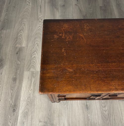 ANTIQUE 20TH CENTURY BLANKET BOX COFFER IN OAK - ADDITIONAL PHOTO 8