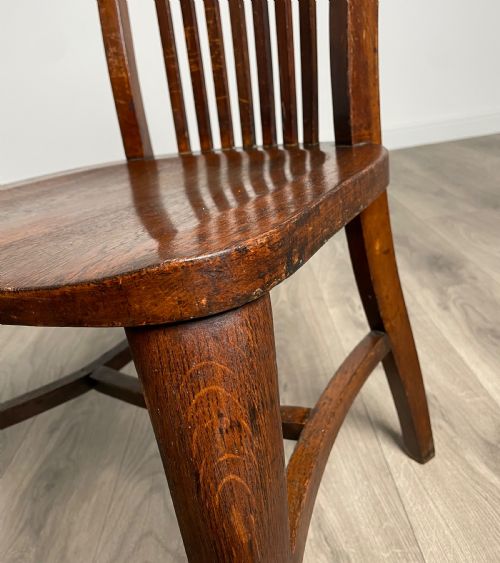 ANTIQUE EDWARDIAN DESK CHAIR OFFICE CHAIR IN OAK - ADDITIONAL PHOTO 4