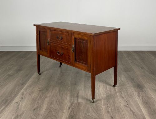EDWARDIAN INLAID SIDEBOARD CUPBOARD IN MAHOGANY - ADDITIONAL PHOTO 4