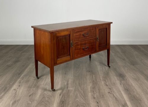 EDWARDIAN INLAID SIDEBOARD CUPBOARD IN MAHOGANY - ADDITIONAL PHOTO 6
