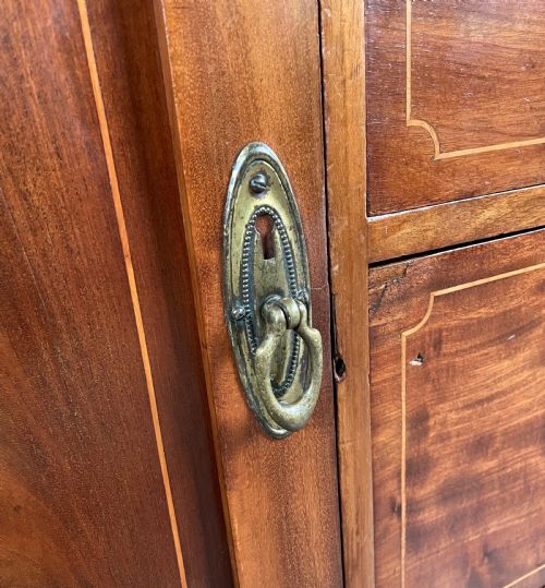 EDWARDIAN INLAID SIDEBOARD CUPBOARD IN MAHOGANY - ADDITIONAL PHOTO 10