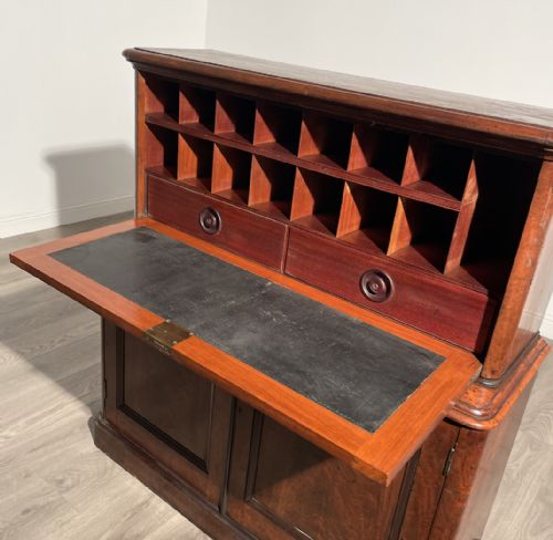 ANTIQUE VICTORIAN SECRETAIRE PIGEON HOLE IN MAHOGANY - ADDITIONAL PHOTO 5