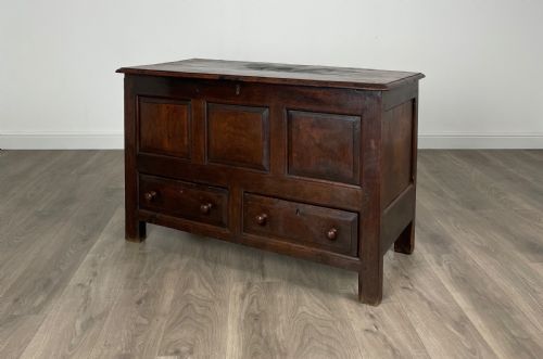 ANTIQUE 18TH CENTURY BLANKET BOX MULE CHEST IN OAK - ADDITIONAL PHOTO 5