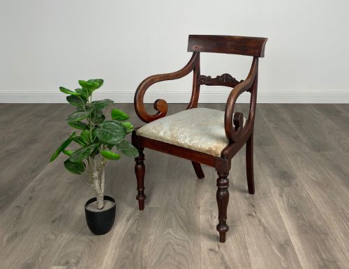 antique 19th century office chair armchair in mahogany - CATEGORY: ANTIQUE CHAIRS - DATED 19TH CENTURY