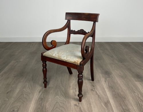 ANTIQUE 19TH CENTURY OFFICE CHAIR ARMCHAIR IN MAHOGANY - ADDITIONAL PHOTO 1