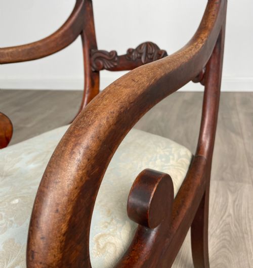 ANTIQUE 19TH CENTURY OFFICE CHAIR ARMCHAIR IN MAHOGANY - ADDITIONAL PHOTO 2