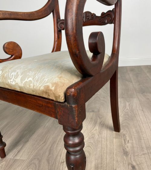 ANTIQUE 19TH CENTURY OFFICE CHAIR ARMCHAIR IN MAHOGANY - ADDITIONAL PHOTO 6