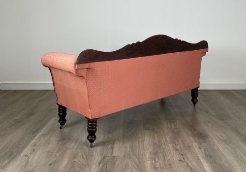 ANTIQUE 20TH CENTURY SETTEE CHAISE LOUNGE IN MAHOGANY - ADDITIONAL PHOTO 3