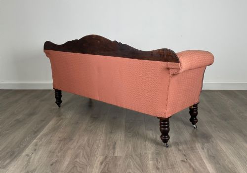 ANTIQUE 20TH CENTURY SETTEE CHAISE LOUNGE IN MAHOGANY - ADDITIONAL PHOTO 5