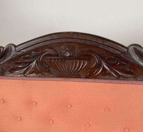 ANTIQUE 20TH CENTURY SETTEE CHAISE LOUNGE IN MAHOGANY - ADDITIONAL PHOTO 9