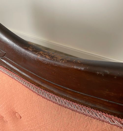 ANTIQUE 20TH CENTURY SETTEE CHAISE LOUNGE IN MAHOGANY - ADDITIONAL PHOTO 11