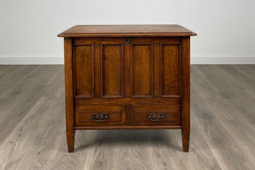 antique 20th century blanket box coffer in oak - CATEGORY: ANTIQUE CHESTS - DATED EDWARDIAN