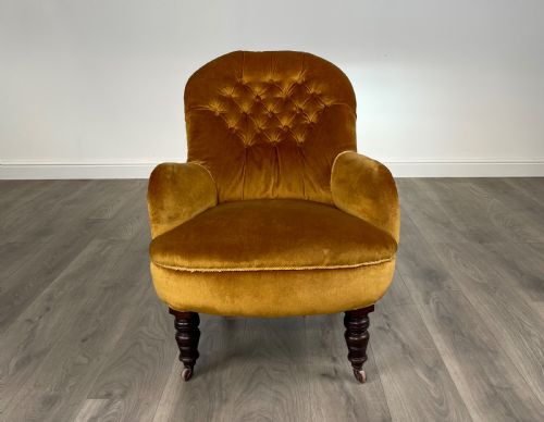 ANTIQUE 19TH CENTURY TUB CHAIR ARMCHAIR IN MAHOGANY - ADDITIONAL PHOTO 1