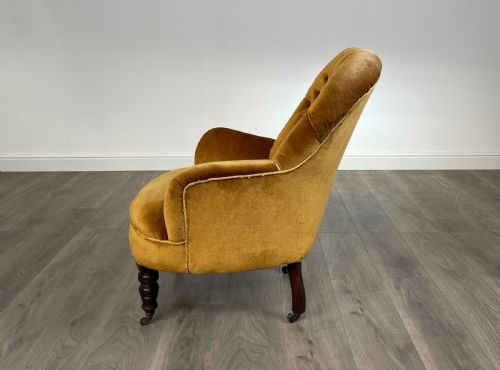 ANTIQUE 19TH CENTURY TUB CHAIR ARMCHAIR IN MAHOGANY - ADDITIONAL PHOTO 2