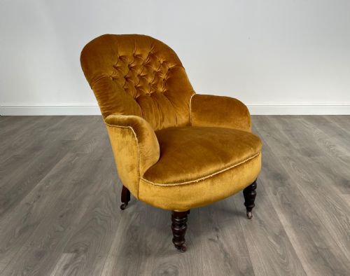 ANTIQUE 19TH CENTURY TUB CHAIR ARMCHAIR IN MAHOGANY - ADDITIONAL PHOTO 7