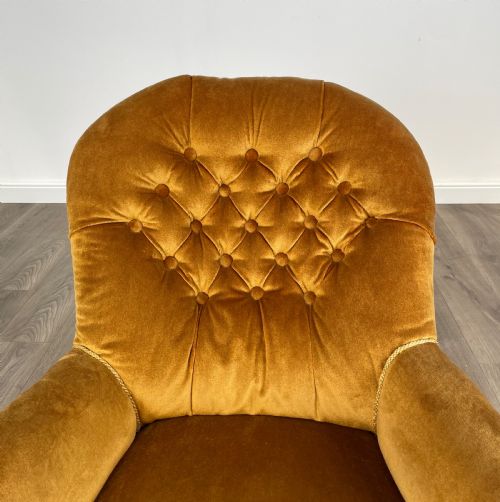 ANTIQUE 19TH CENTURY TUB CHAIR ARMCHAIR IN MAHOGANY - ADDITIONAL PHOTO 10