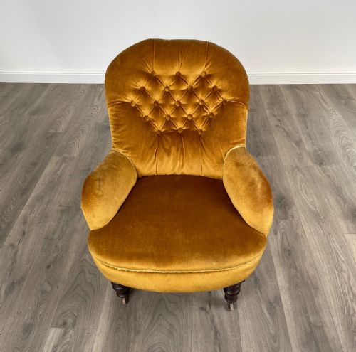 ANTIQUE 19TH CENTURY TUB CHAIR ARMCHAIR IN MAHOGANY - ADDITIONAL PHOTO 11