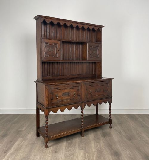 ANTIQUE EDWARDIAN DRESSER IN OAK - ADDITIONAL PHOTO 7
