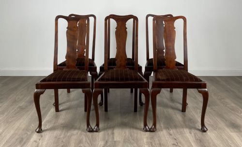 antique 20th century set of 6 dining chairs in mahogany - CATEGORY: ANTIQUE CHAIRS - DATED EDWARDIAN