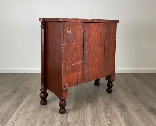 ANTIQUE 19TH CENTURY BOW FRONT CHEST OF DRAWERS IN MAHOGANY - ADDITIONAL PHOTO 6
