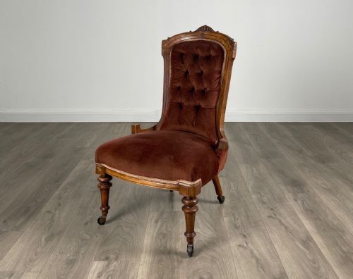 antique 19th century walnut nursing chair - CATEGORY: ANTIQUE CHAIRS - DATED 19TH CENTURY