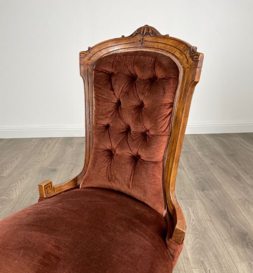 ANTIQUE 19TH CENTURY WALNUT NURSING CHAIR - ADDITIONAL PHOTO 1