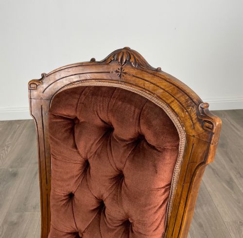 ANTIQUE PAIR OF 19TH CENTURY ARMCHAIRS IN WALNUT - ADDITIONAL PHOTO 7