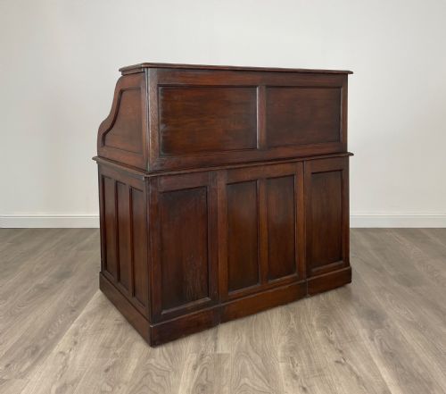 ANTIQUE 20TH CENTURY ROLL TOP DESK IN OAK - ADDITIONAL PHOTO 4