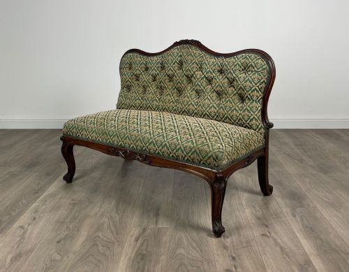 ANTIQUE 19TH CENTURY ROSEWOOD HALL SEAT SETTEE - ADDITIONAL PHOTO 1