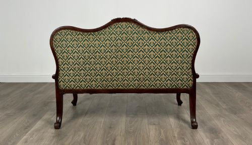 ANTIQUE 19TH CENTURY ROSEWOOD HALL SEAT SETTEE - ADDITIONAL PHOTO 4