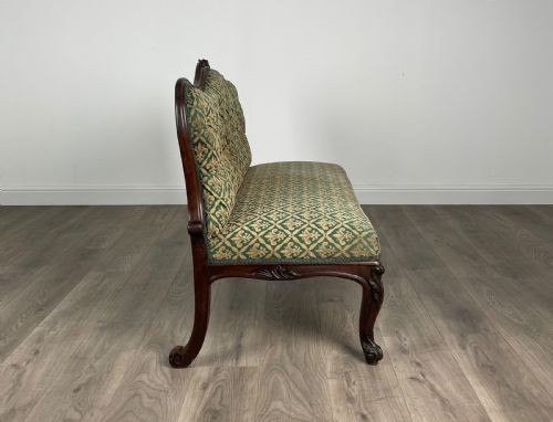 ANTIQUE 19TH CENTURY ROSEWOOD HALL SEAT SETTEE - ADDITIONAL PHOTO 6
