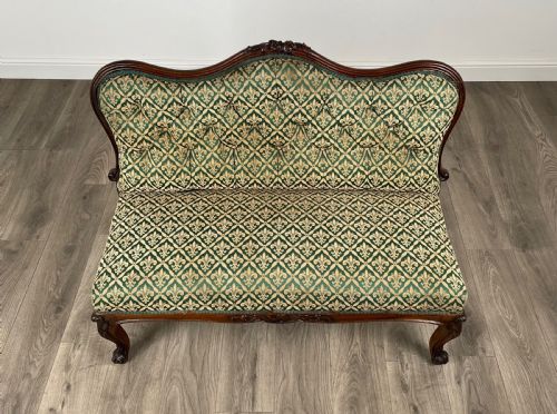 ANTIQUE 19TH CENTURY ROSEWOOD HALL SEAT SETTEE - ADDITIONAL PHOTO 9