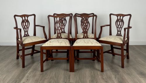 antique set of 6 georgian dining chairs in mahogany - CATEGORY: ANTIQUE CHAIRS - DATED GEORGIAN