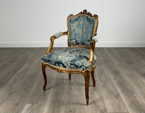 ANTIQUE 19TH CENTURY PAIR OF GILDED FRENCH ARMCHAIRS - ADDITIONAL PHOTO 1