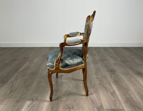 ANTIQUE 19TH CENTURY PAIR OF GILDED FRENCH ARMCHAIRS - ADDITIONAL PHOTO 2
