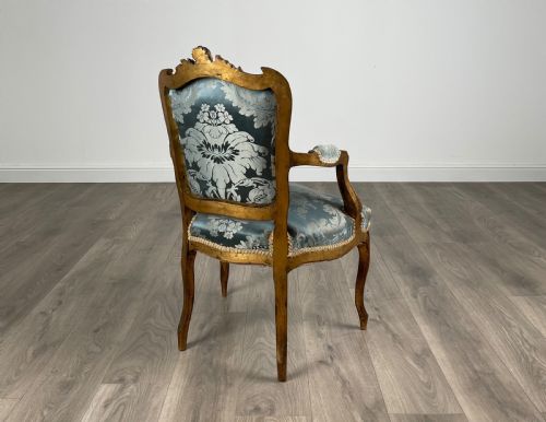 ANTIQUE 19TH CENTURY PAIR OF GILDED FRENCH ARMCHAIRS - ADDITIONAL PHOTO 5