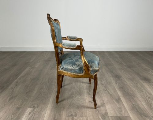 ANTIQUE 19TH CENTURY PAIR OF GILDED FRENCH ARMCHAIRS - ADDITIONAL PHOTO 6