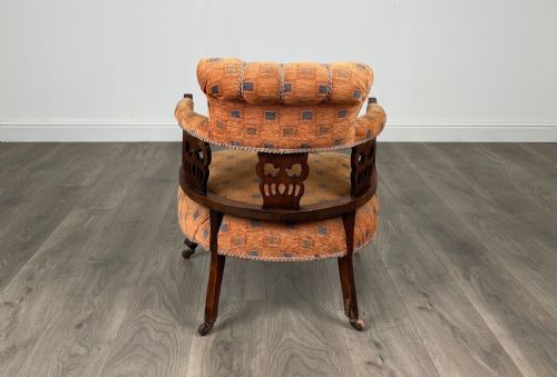 ANTIQUE 19TH CENTURY TUB CHAIR ARMCHAIR IN MAHOGANY - ADDITIONAL PHOTO 2