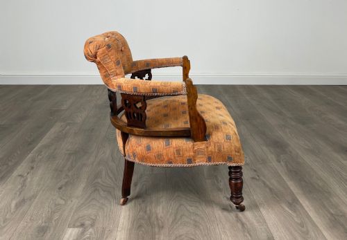 ANTIQUE 19TH CENTURY TUB CHAIR ARMCHAIR IN MAHOGANY - ADDITIONAL PHOTO 3