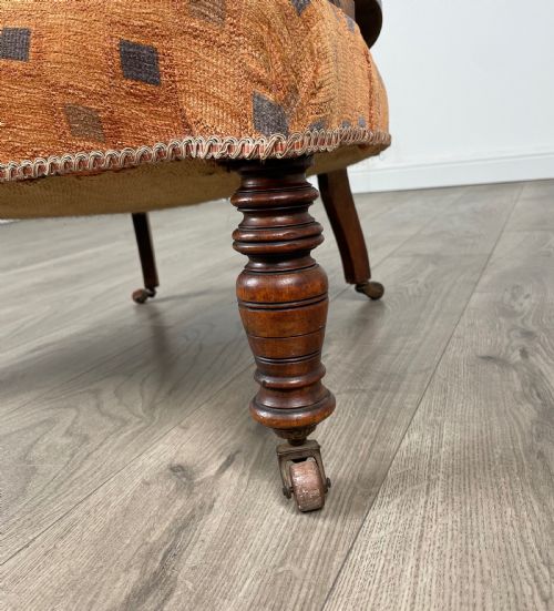 ANTIQUE 19TH CENTURY TUB CHAIR ARMCHAIR IN MAHOGANY - ADDITIONAL PHOTO 6