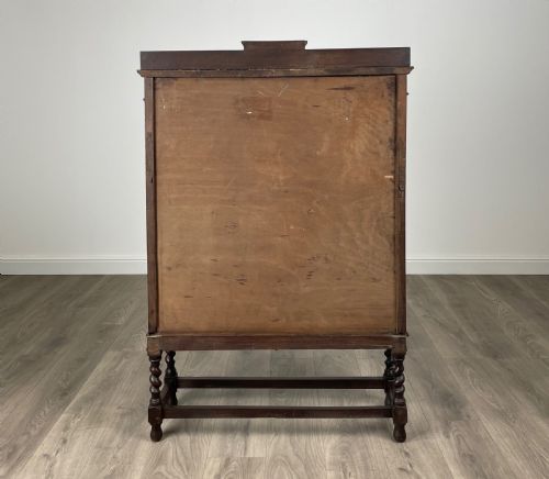 ANTIQUE 20TH CENTURY DISPLAY CABINET IN OAK - ADDITIONAL PHOTO 5