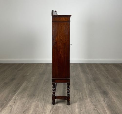 ANTIQUE 20TH CENTURY DISPLAY CABINET IN OAK - ADDITIONAL PHOTO 7
