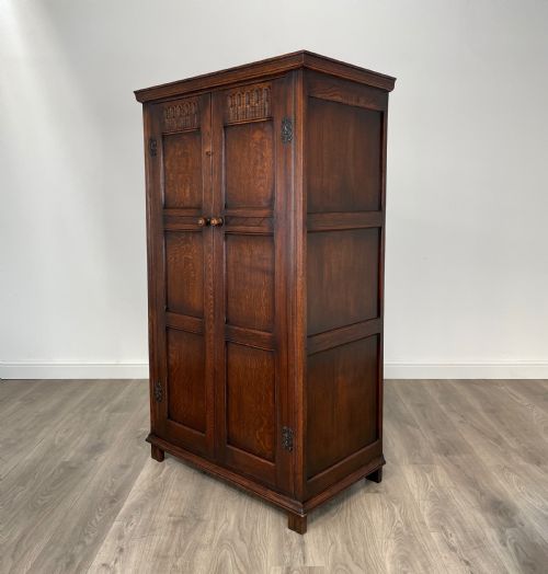 ANTIQUE EDWARDIAN WARDROBE IN SOLID OAK - ADDITIONAL PHOTO 2