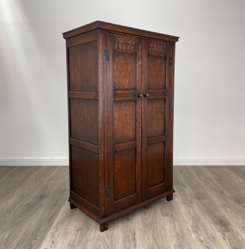 ANTIQUE EDWARDIAN WARDROBE IN SOLID OAK - ADDITIONAL PHOTO 8