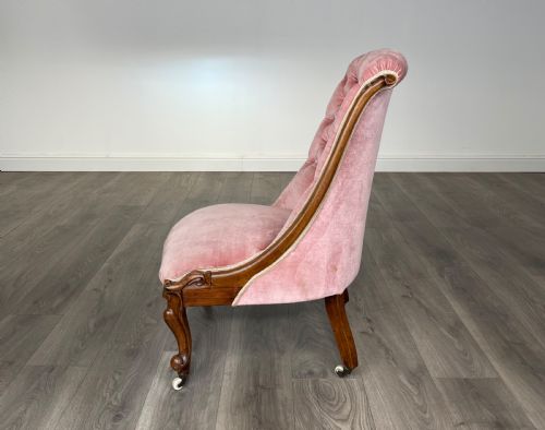 ANTIQUE VICTORIAN NURSING CHAIR ARMCHAIR IN MAHOGANY - ADDITIONAL PHOTO 1